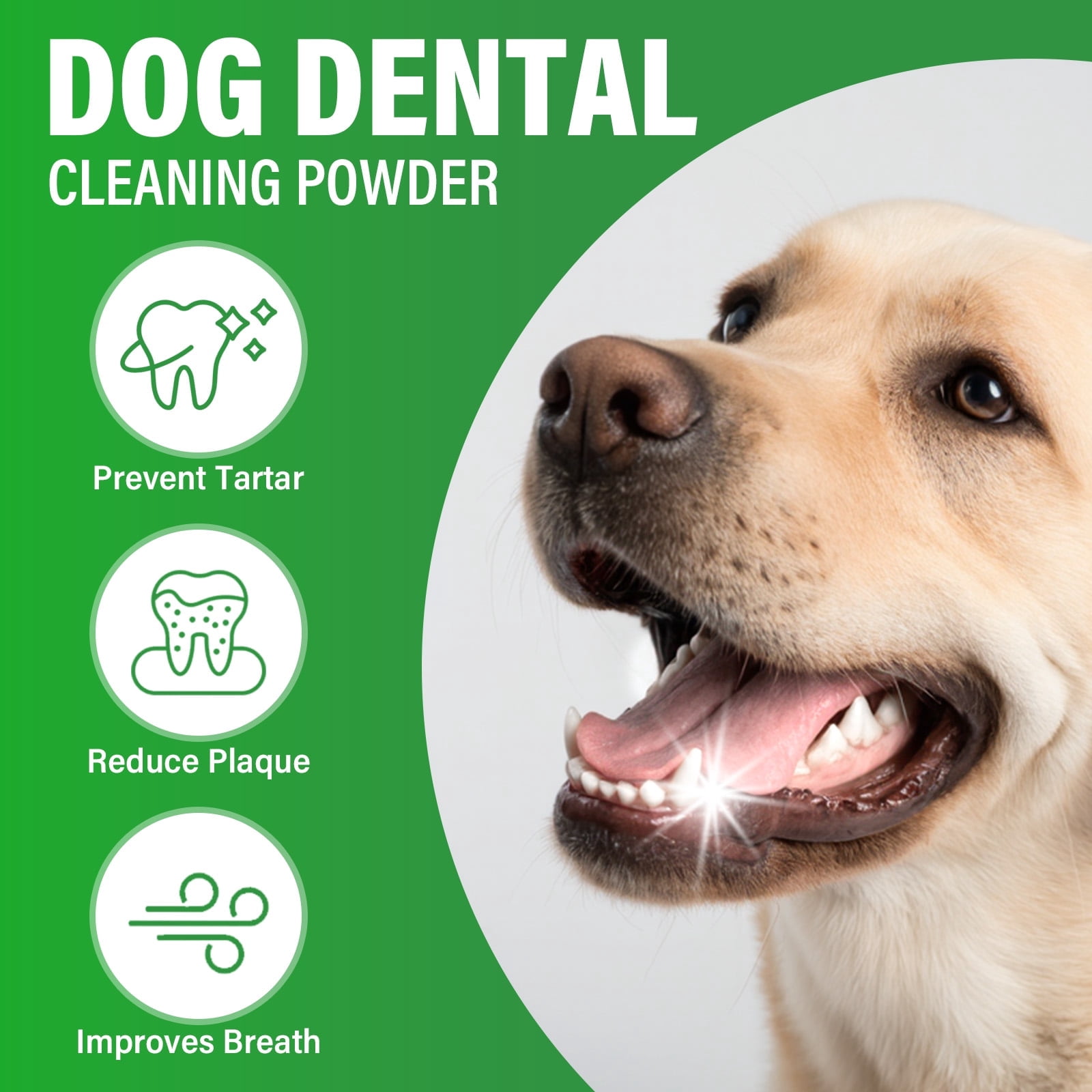 Dog Dental Powder, Dog Teeth Cleaning Powder, Natural & Pet-Safe Formula, Dental Care Supplies for Dogs