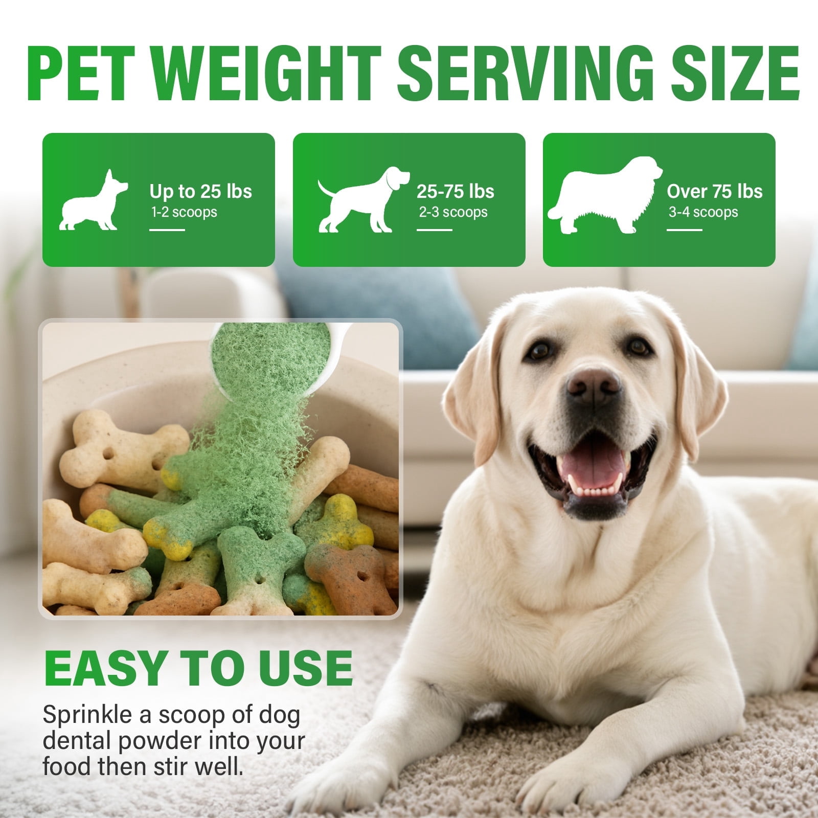 Dog Dental Powder, Dog Teeth Cleaning Powder, Natural & Pet-Safe Formula, Dental Care Supplies for Dogs
