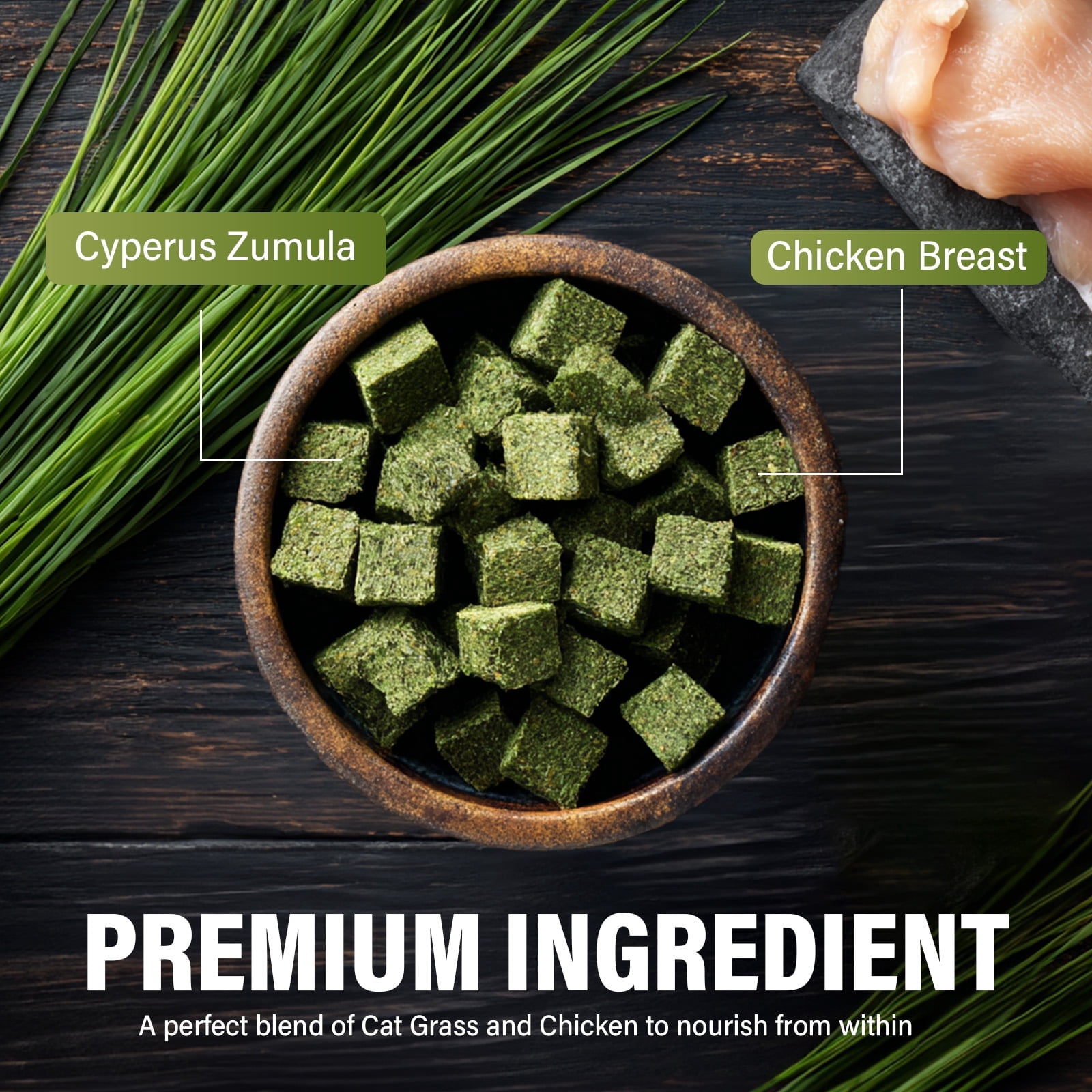 Cat Grass Treats, Cat Treats for Teeth Cleaning and Hairball Removal, Cat Food for Training Rewards Treats