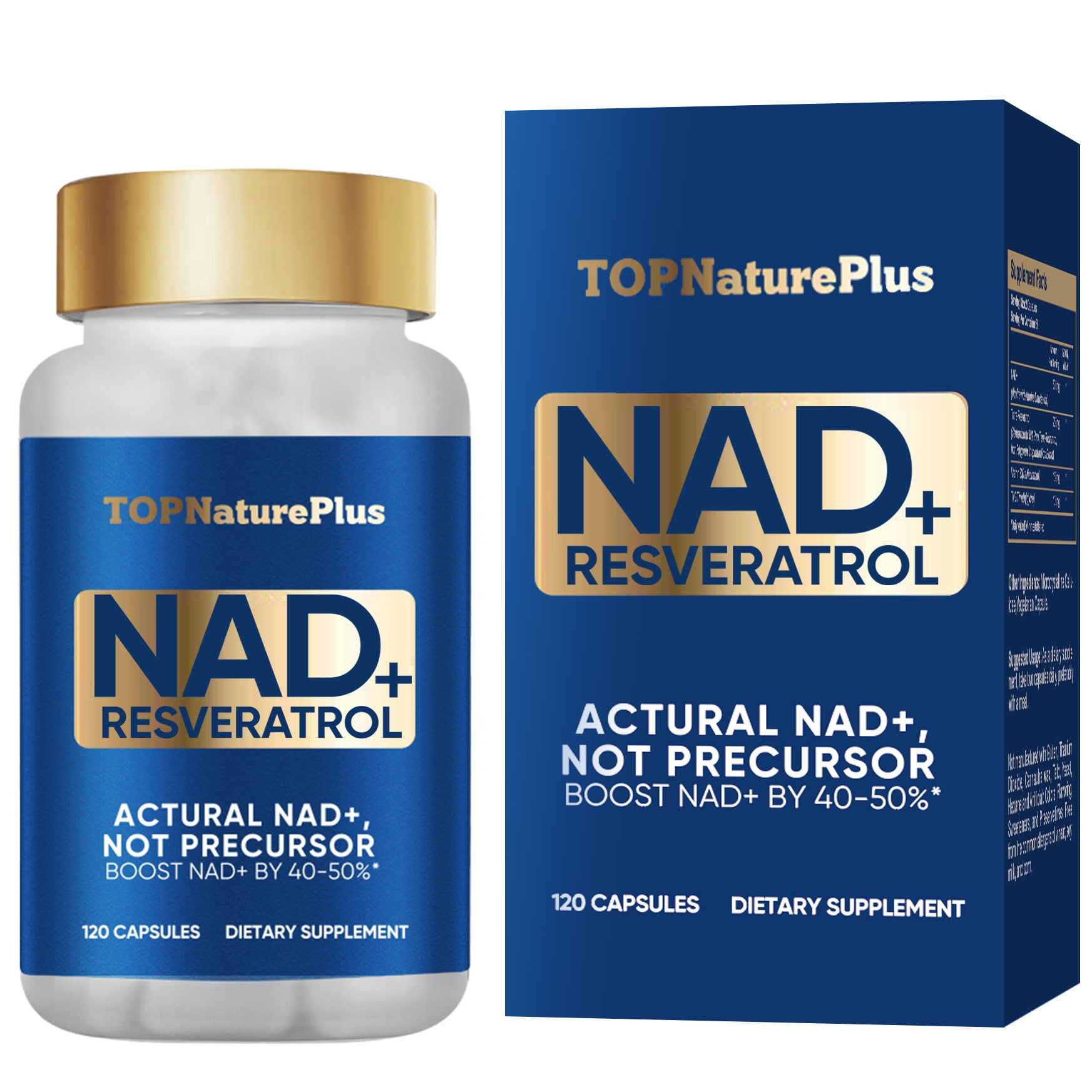 NAD + Resveratrol, NAD Supplement, NAD + Supplements, 120 Capsules