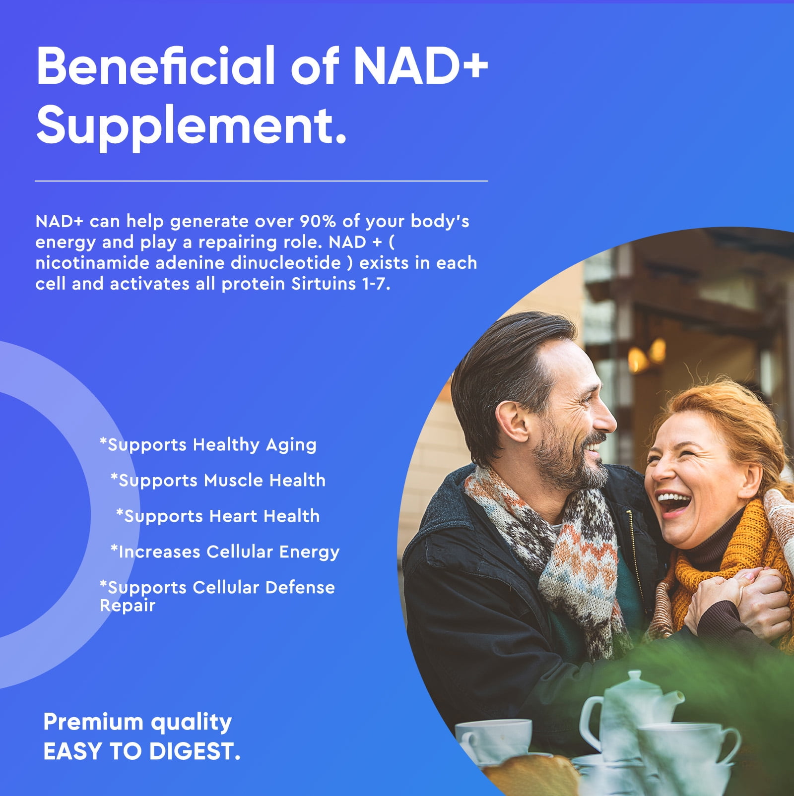 NAD + Resveratrol, NAD Supplement, NAD + Supplements, 120 Capsules