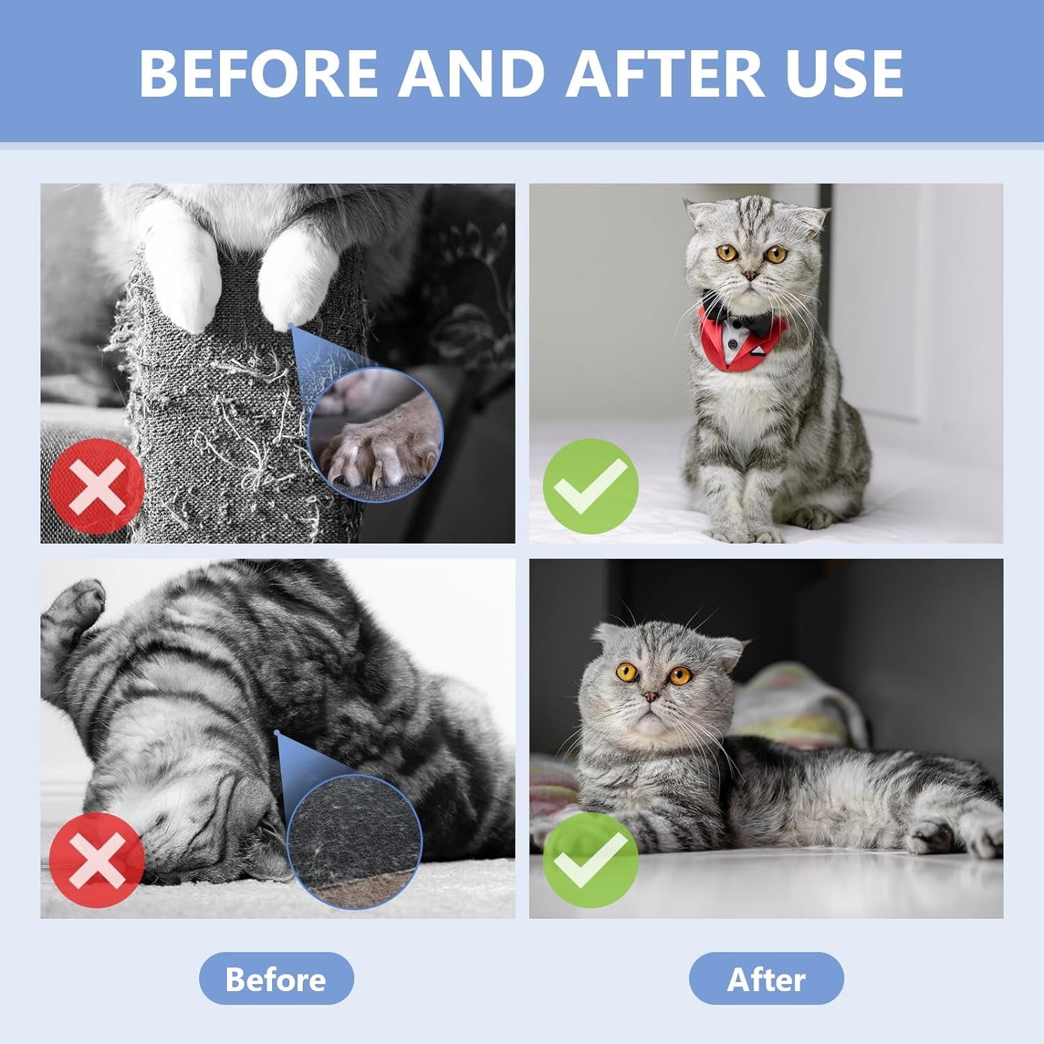 Cat Spray Deterrent, Effective Cat Scratch Furniture Protector, Safe Formula, Suitable for Cats and Dogs, Indoor & Outdoor Use, 50Ml