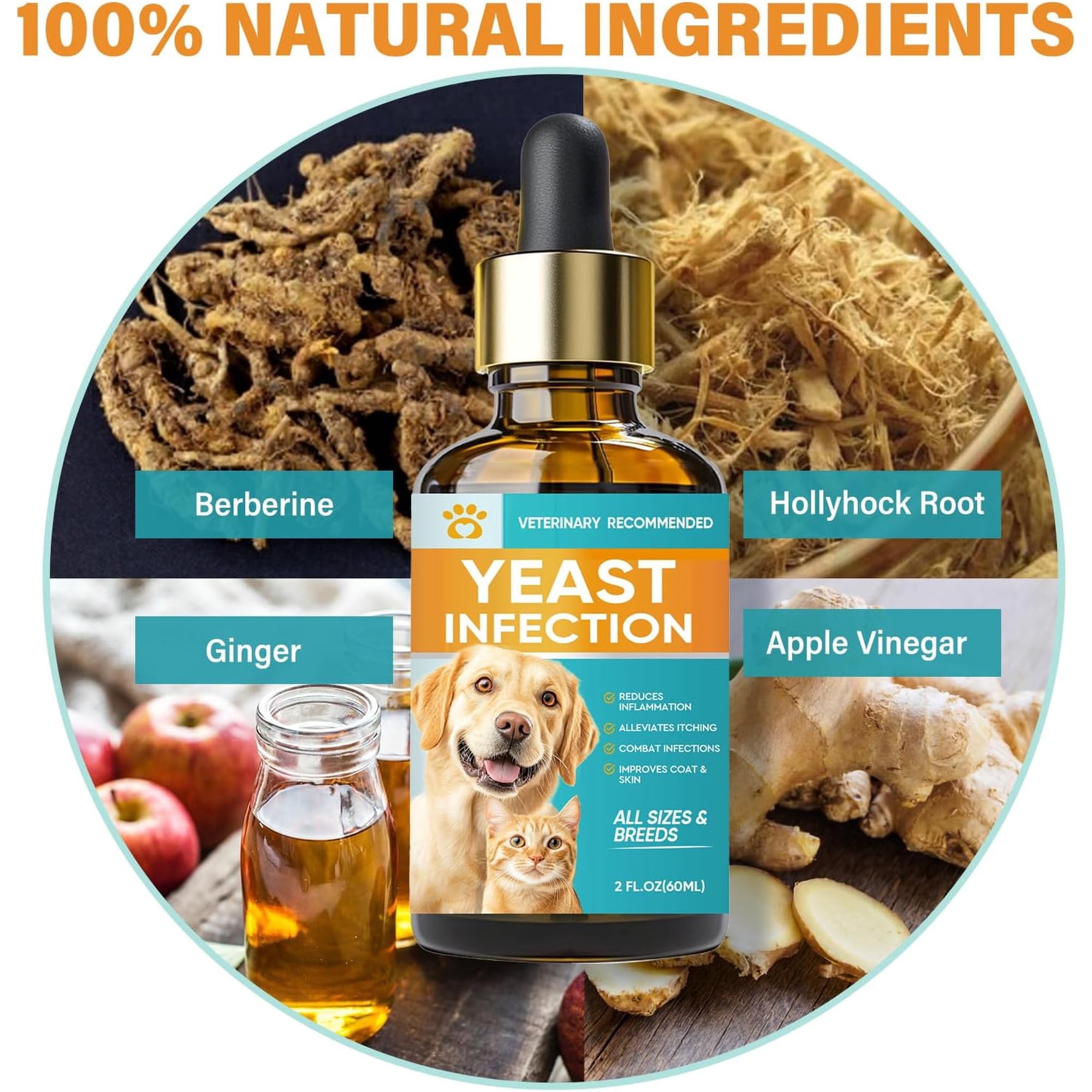 Yeast Infection Treatment for Dogs and Cats, 2 FL.OZ