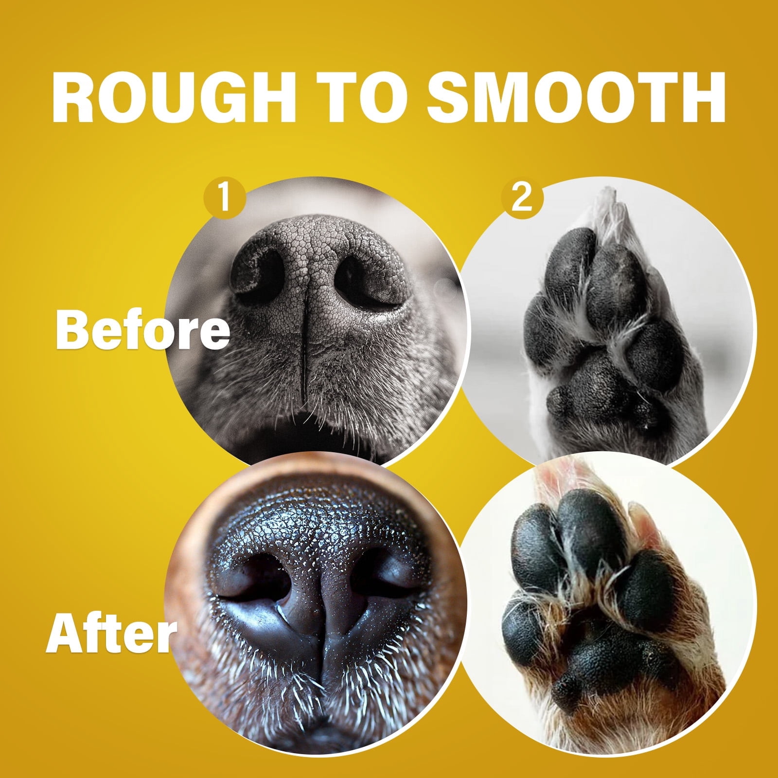 Dog Paw Balm, Repairs and Moisturizes Dry, Cracked & Damaged Paws and Noses for Cats and Dogs