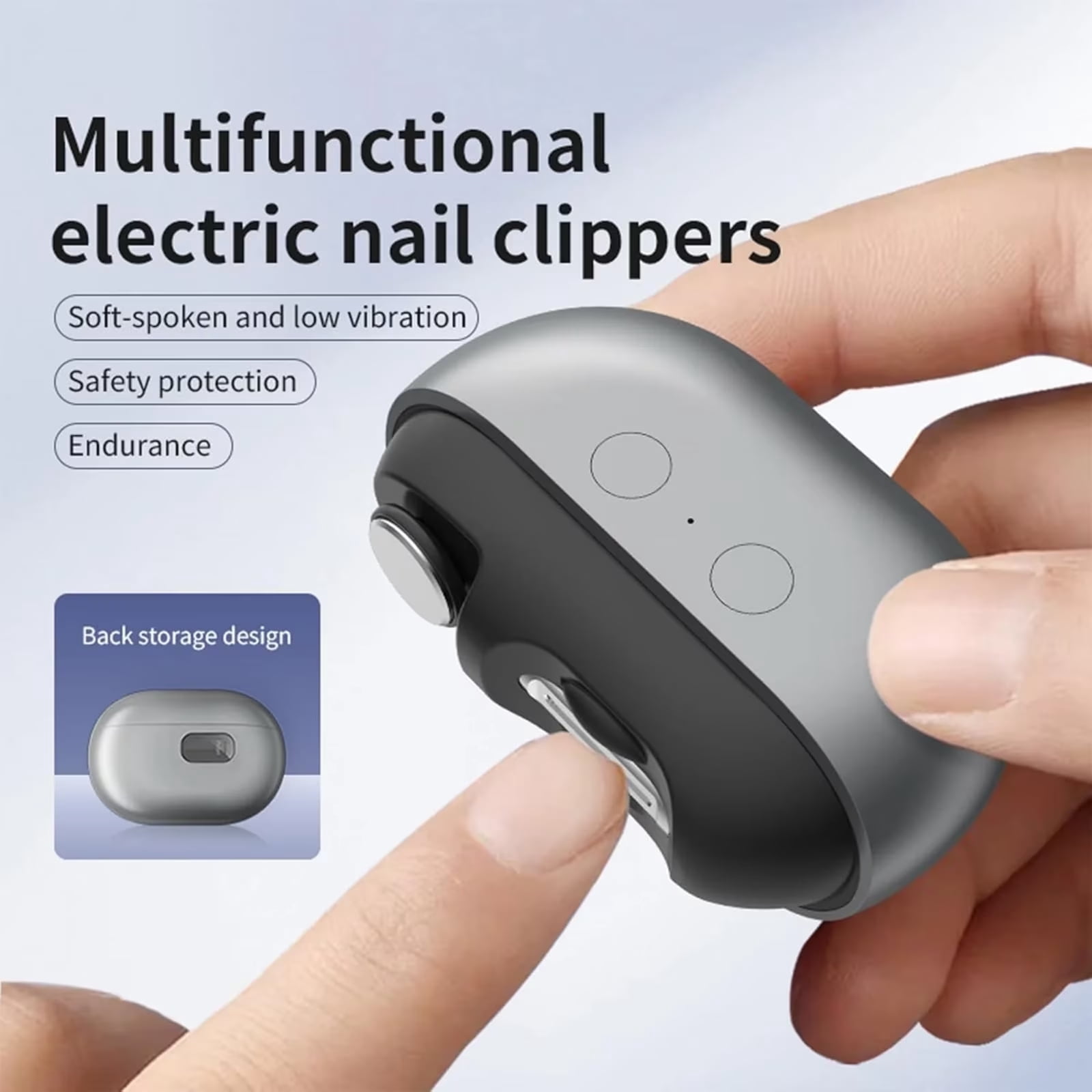 2026 New 3-in-1 Electric Toe Nail Clippers, Automatic Nail Trimmer & Polisher with LED Light, USB Rechargeable, Nail Scraps Storage